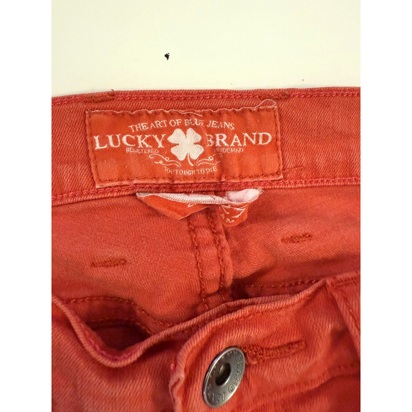 Lucky Brand Jeans Womens Sz 4 Red Charlie Super Skinny Stretch Statement Denim - Picture 4 of 6